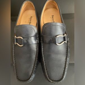 Bacco Bucci Studio Mens Driving Loafers Shoes Navy Leather Slip On Size 7